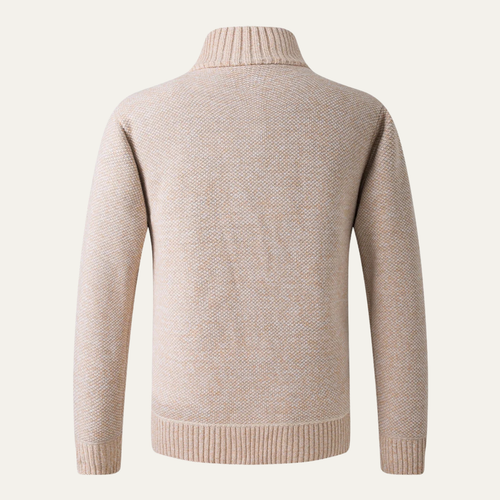 Cala Luna Men's Stand-Collar Knit Zip Cardigan