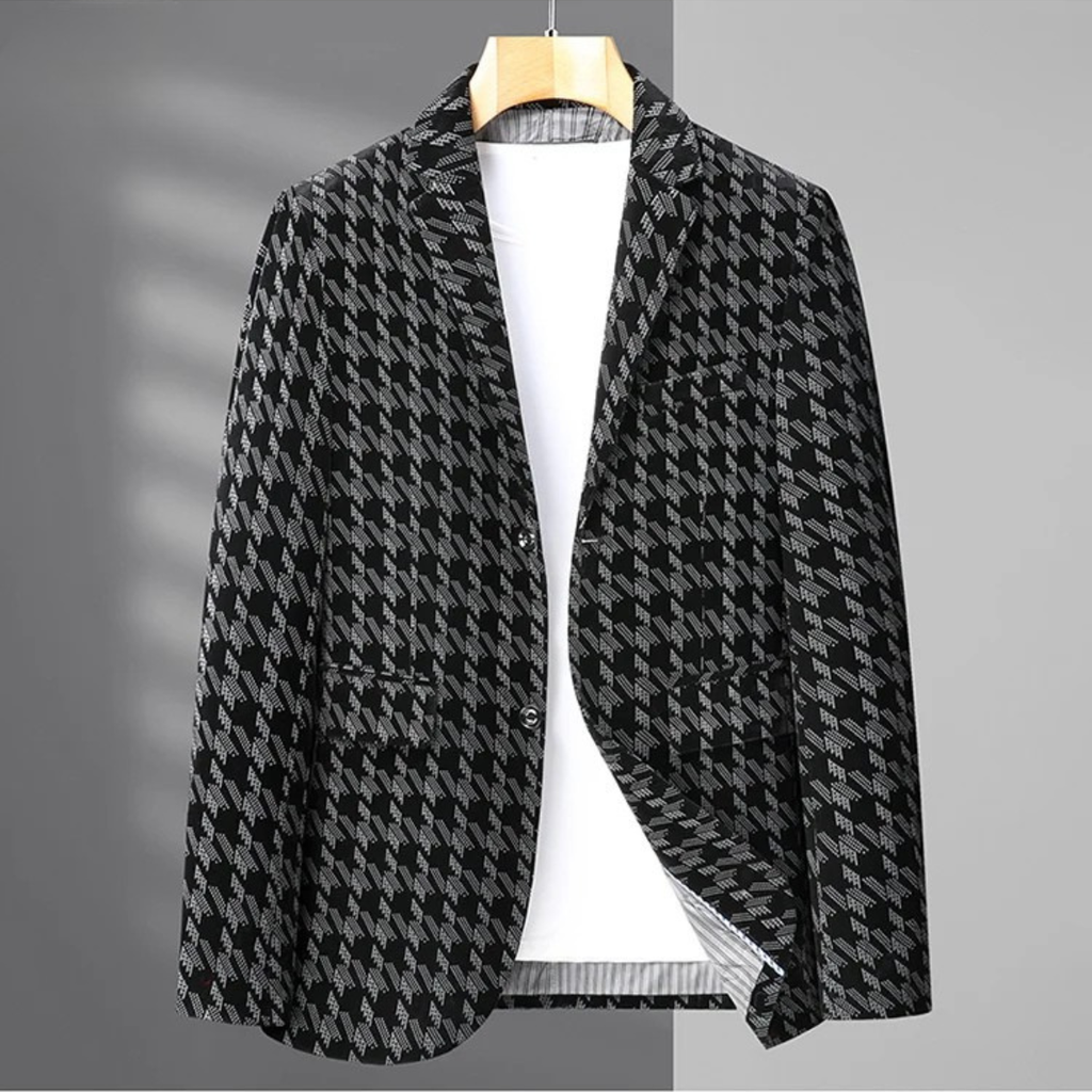 Kentmere Men's Oversized Houndstooth Wool Blend Jacket