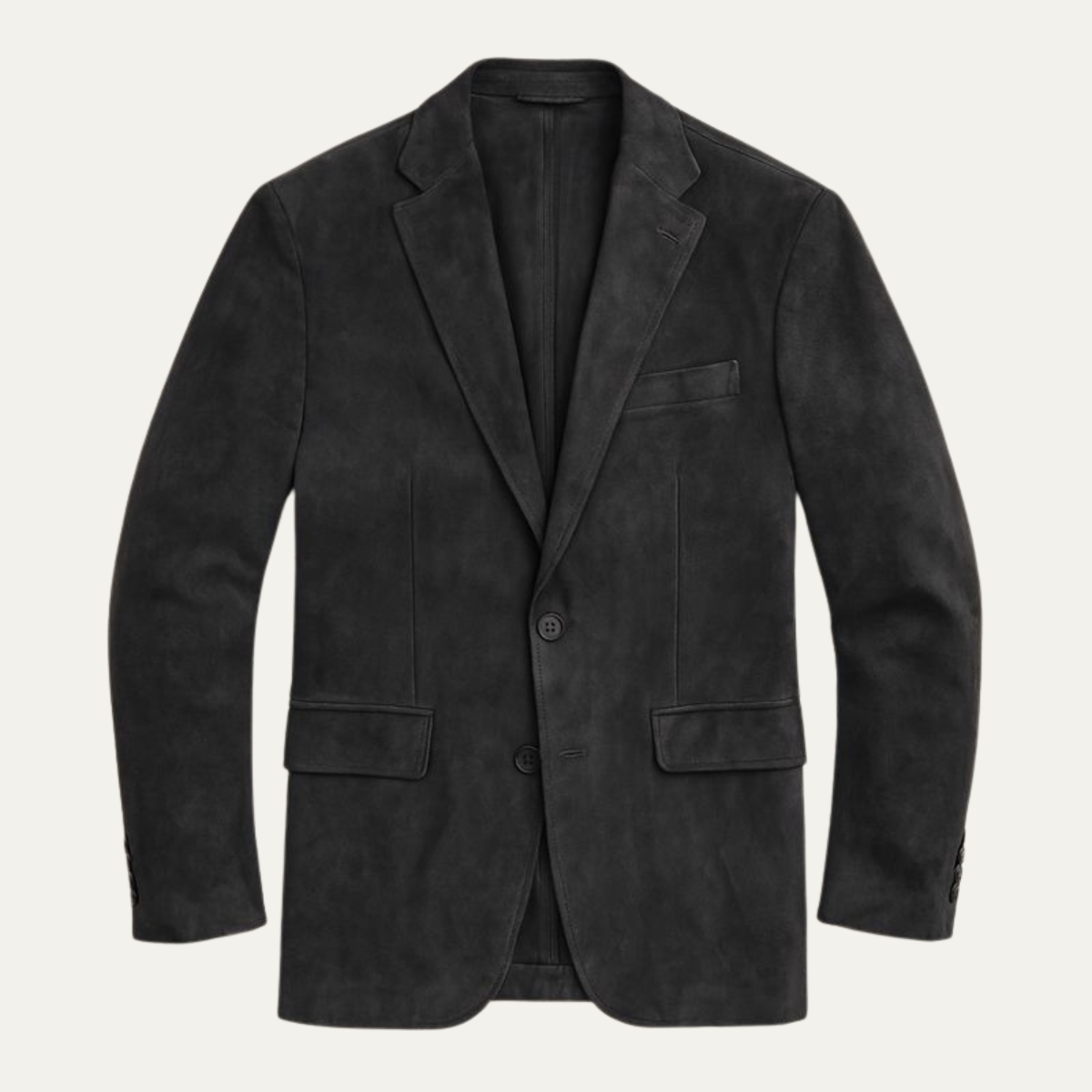 Policoro Men's Suede Single-Breasted Blazer, Notched Lapel