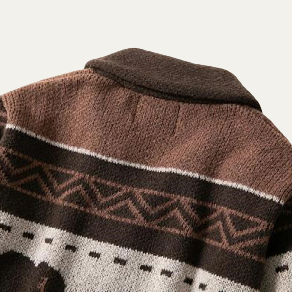 St Andrews Men's Retro Buffalo Print Knit Cardigan, Regular Fit