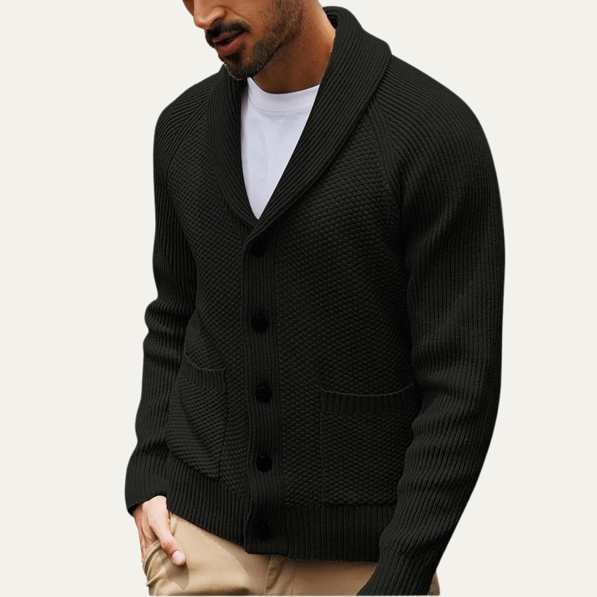 Pembroke Men's Shawl-Collar Knit Button-Up Cardigan