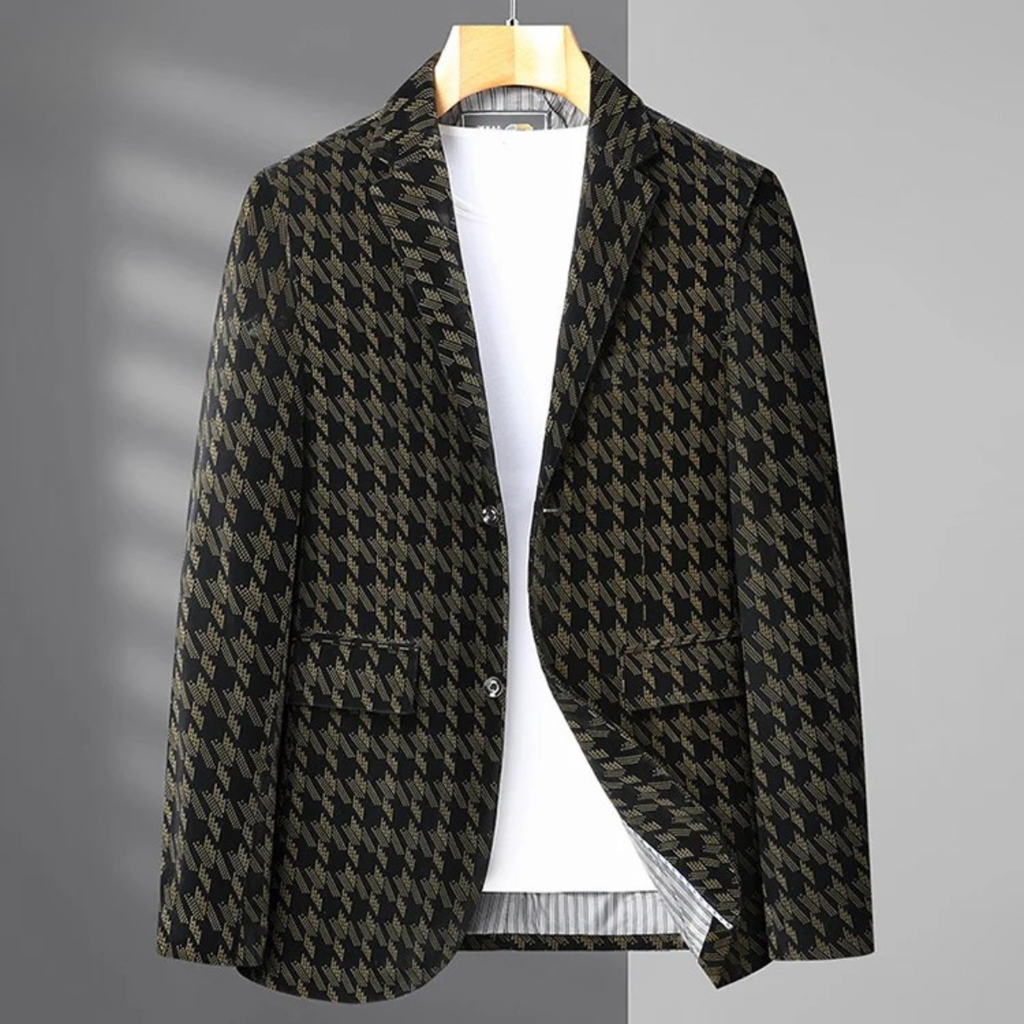 Kentmere Men's Oversized Houndstooth Wool Blend Jacket