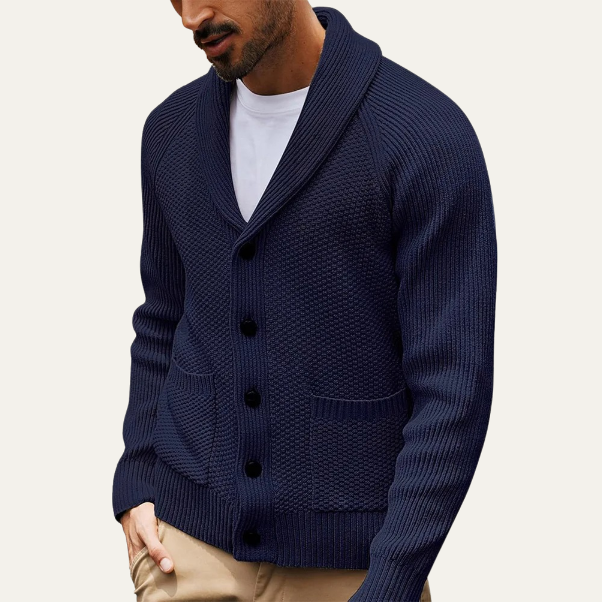 Pembroke Men's Shawl-Collar Knit Button-Up Cardigan