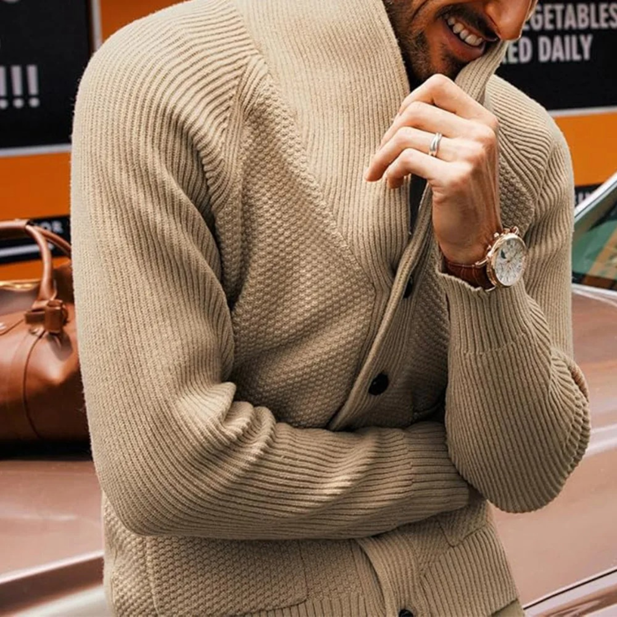 Pembroke Men's Shawl-Collar Knit Button-Up Cardigan