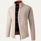 Cala Luna Men's Stand-Collar Knit Zip Cardigan