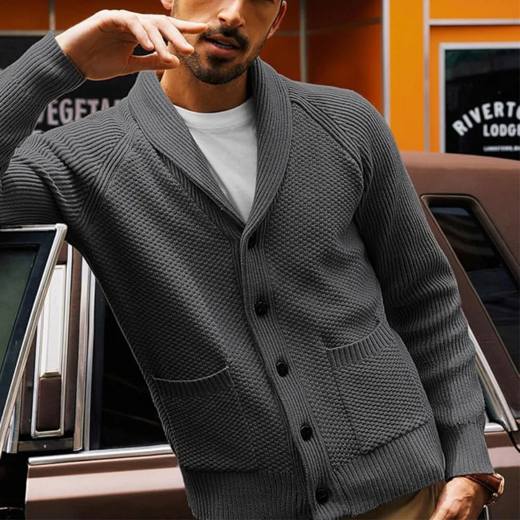 Pembroke Men's Shawl-Collar Knit Button-Up Cardigan
