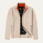 Cala Luna Men's Stand-Collar Knit Zip Cardigan